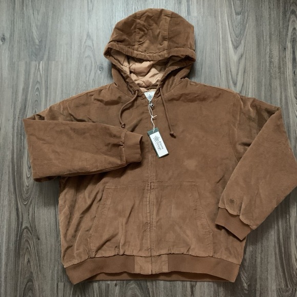 Alpine Design Women's Corduroy Quilted Full Zip Hoodie XL Roasted Coffee NWT $88 - Picture 2 of 11